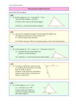 2005 5 (b) In the triangle abc, |ab| = 5 cm and |bc