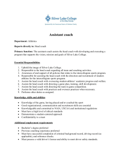 Assistant coach - Silver Lake College