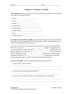 Cap&iacute;tulo 4: Vocabulary Activities