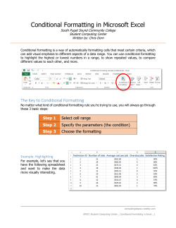 Conditional Formatting in Microsoft Excel