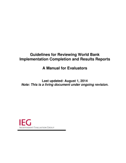 Guidelines for Reviewing World Bank Implementation Completion