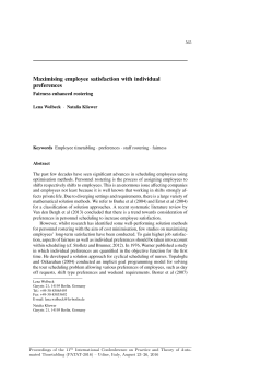 Maximising employee satisfaction with individual preferences
