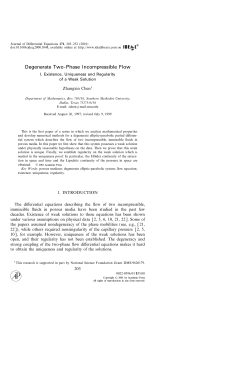 Phase Incompressible Flow: I. Existence, Uniqueness and
