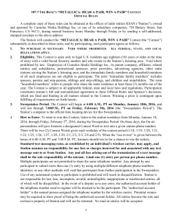 METALLICA: HEAR A PAIR, WIN A PAIR