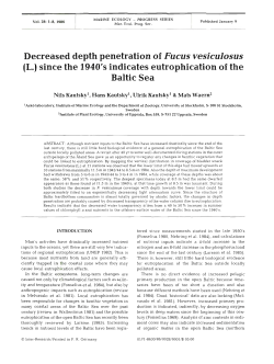 Decreased depth penetration of Fucus vesiculosus (L.) since the