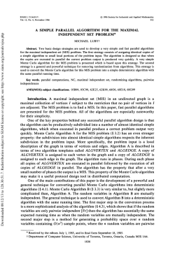 A Simple Parallel Algorithm for the Maximal Independent Set Problem