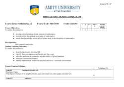 Mathematics-Vi Course Code: MATH401 Credit Units:04