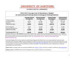 INTERNATIONAL ADMISSION 2016-2017 Average Cost