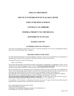 special provisions route 23 over branch of wallkill river structure