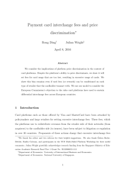 Payment card interchange fees and price discrimination