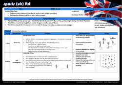 KS1 SPORT: Boccia Session 5 Session Objectives