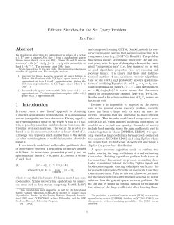 Efficient Sketches for the Set Query Problem