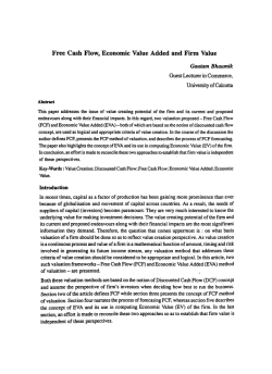Free Cash Flow, Economic Value Added and Firm Value Gautam