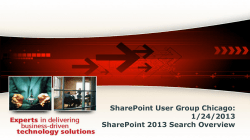 SharePoint 2013 Search - Chicago SharePoint User Group