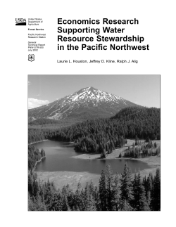 Economics Research Supporting Water Resource Stewardship in
