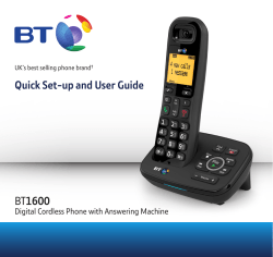 Quick Set-up and User Guide BT1600