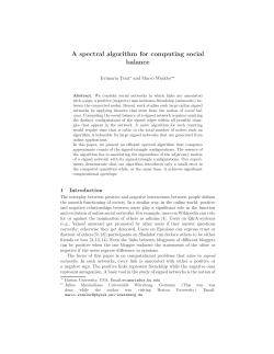 A spectral algorithm for computing social balance