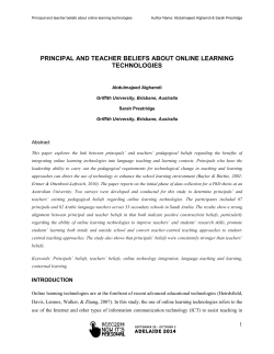 and teacher beliefs about online learning technologies