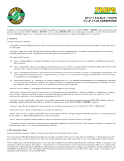 sport select - props golf game conditions