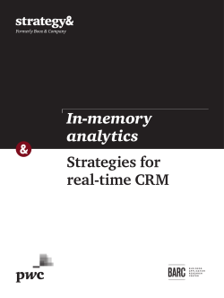 Strategies for real-time CRM In-memory analytics - Strategy