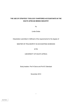 THE USE OF STRATEGY TOOLS BY CHARTERED