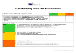 ECHE Monitoring Guide 2016 Evaluation Grid