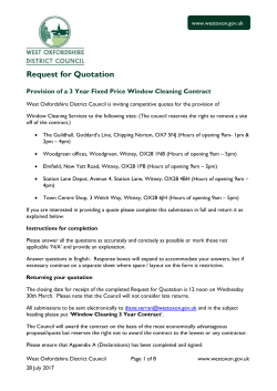 Provision of a 3 Year Fixed Price Window Cleaning Contract