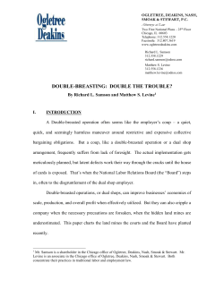 DOUBLE-BREASTING: DOUBLE THE TROUBLE? By Richard L