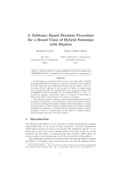A Tableaux Based Decision Procedure for a Broad Class of Hybrid