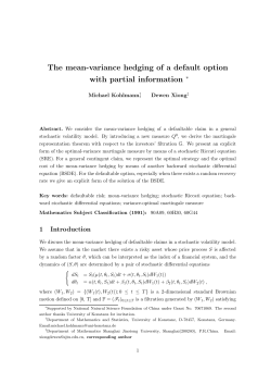 The mean-variance hedging of a default option with partial information