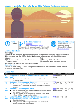 Worksheet: Child refugees` future