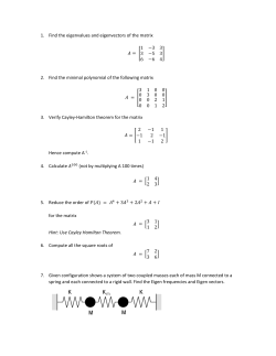 1. Find the eigenvalues and eigenvectors of the matrix