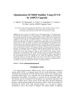 ntm control optimisation - 4th International Conference