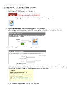 ONLINE REGISTRAITON &ndash; INSTRUCTIONS LA CROSSE CENTRAL