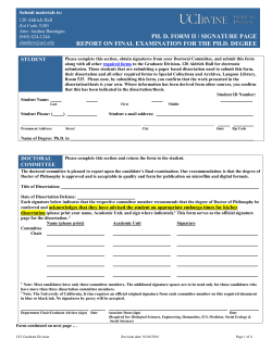 Ph.D. Form II - Signature Page/Report on Final Examination