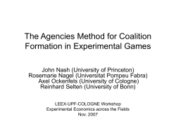 Cooperative game theory: Experimental Study