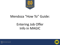 How-To Guide: Entering Job Information in MAGIC