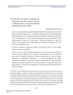 167 the exhaustion of domestic remedies and the notion of an early