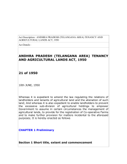 andhra pradesh (telangana area) tenancy and