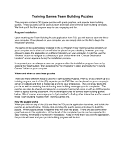 Training Games Team Building Puzzles - Training