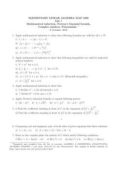 ELEMENTARY LINEAR ALGEBRA MAP 1099 List 1 Mathematical
