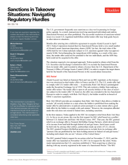 Sanctions in Takeover Situations: Navigating Regulatory Hurdles