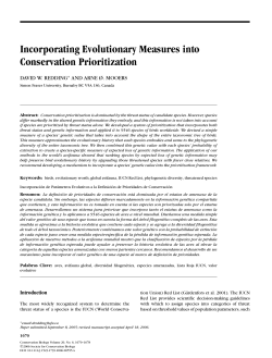 Incorporating Evolutionary Measures into Conservation