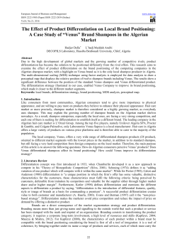 The Effect of Product Differentiation on Local Brand Positioning: A