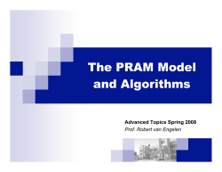 The PRAM Model and Algorithms