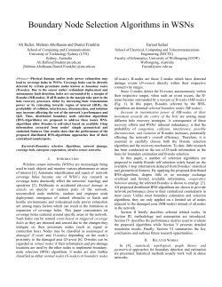 Boundary Node Selection Algorithms in WSNs