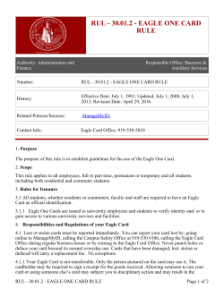 RUL - 30.01.2 - EAGLE ONE CARD RULE