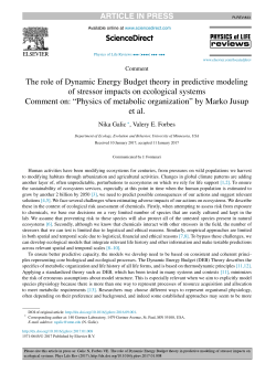 The role of Dynamic Energy Budget theory in predictive modeling of
