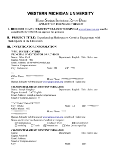 HSIRB proposal - Homepages at WMU