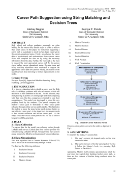 Career Path Suggestion using String Matching and Decision Trees